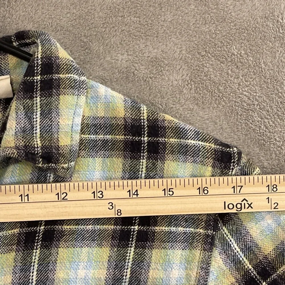 Levis Plaid Relaxed Fit Flannel Long Sleeve Button up Shirt‎ Men’s Sz S Green